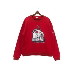 Vintage Shohei Ohtani 2018 Rookie Of The Year Crewneck Sweatshirt (Red)